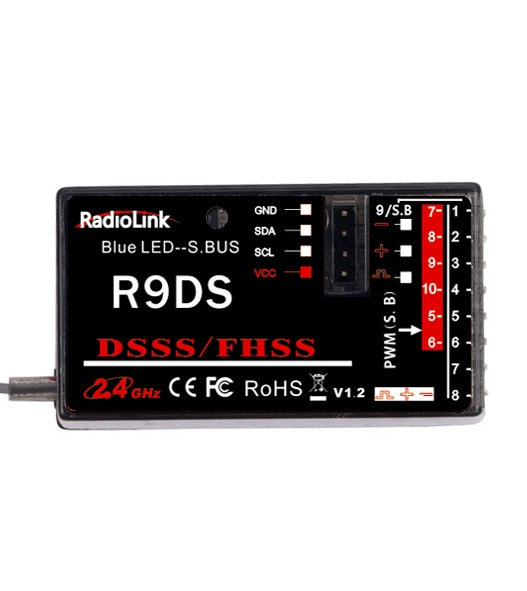 R9DS 2.4G 9CH DSSS ű RadioLink AT9 AT10 ۽ű..